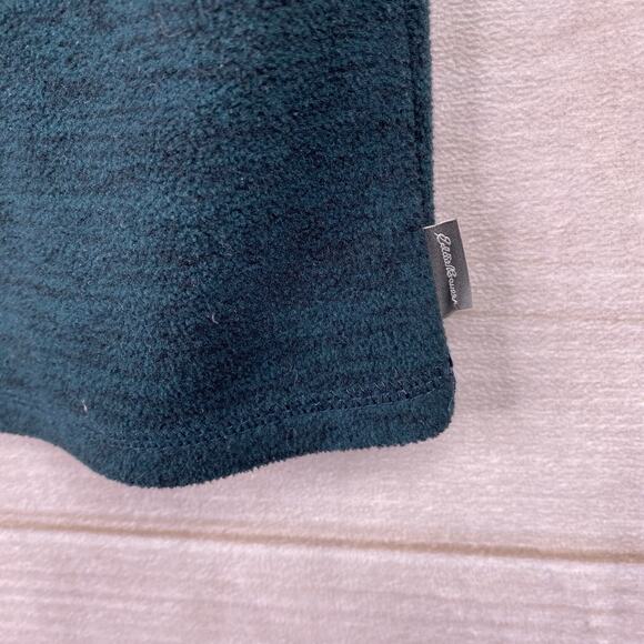 Eddie Bauer Sweater Women XXL Green Heather 1/2 Zip Up Fleece Mock Neck Classic - Picture 9 of 9